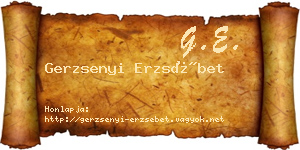 Gerzsenyi Erzsébet névjegykártya